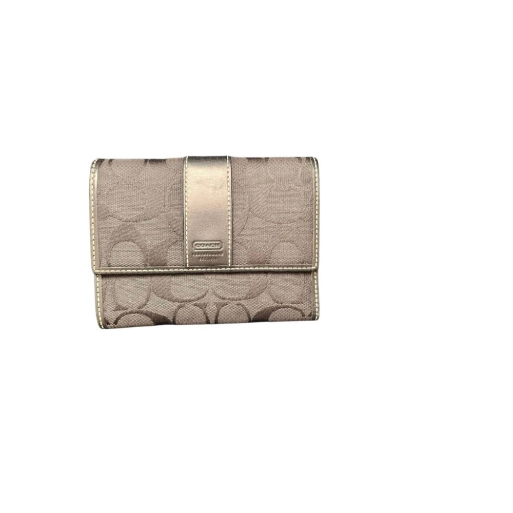 Coach monogram lettering fabric and leatherware wallet